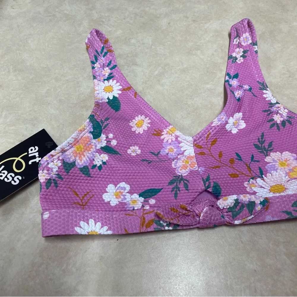 Lavender & daisies bathing suit bikini swim top